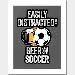 Easily Distracted by Beer and Soccer Posters and Art